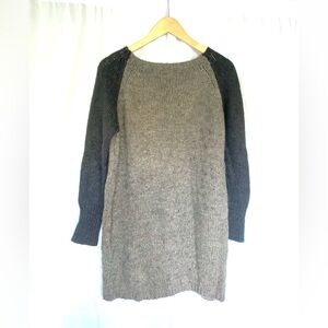 Women’s Large Wool Blend Cozy Black‎ and Grey Sweater Dress Cozy Fall Warm Soft